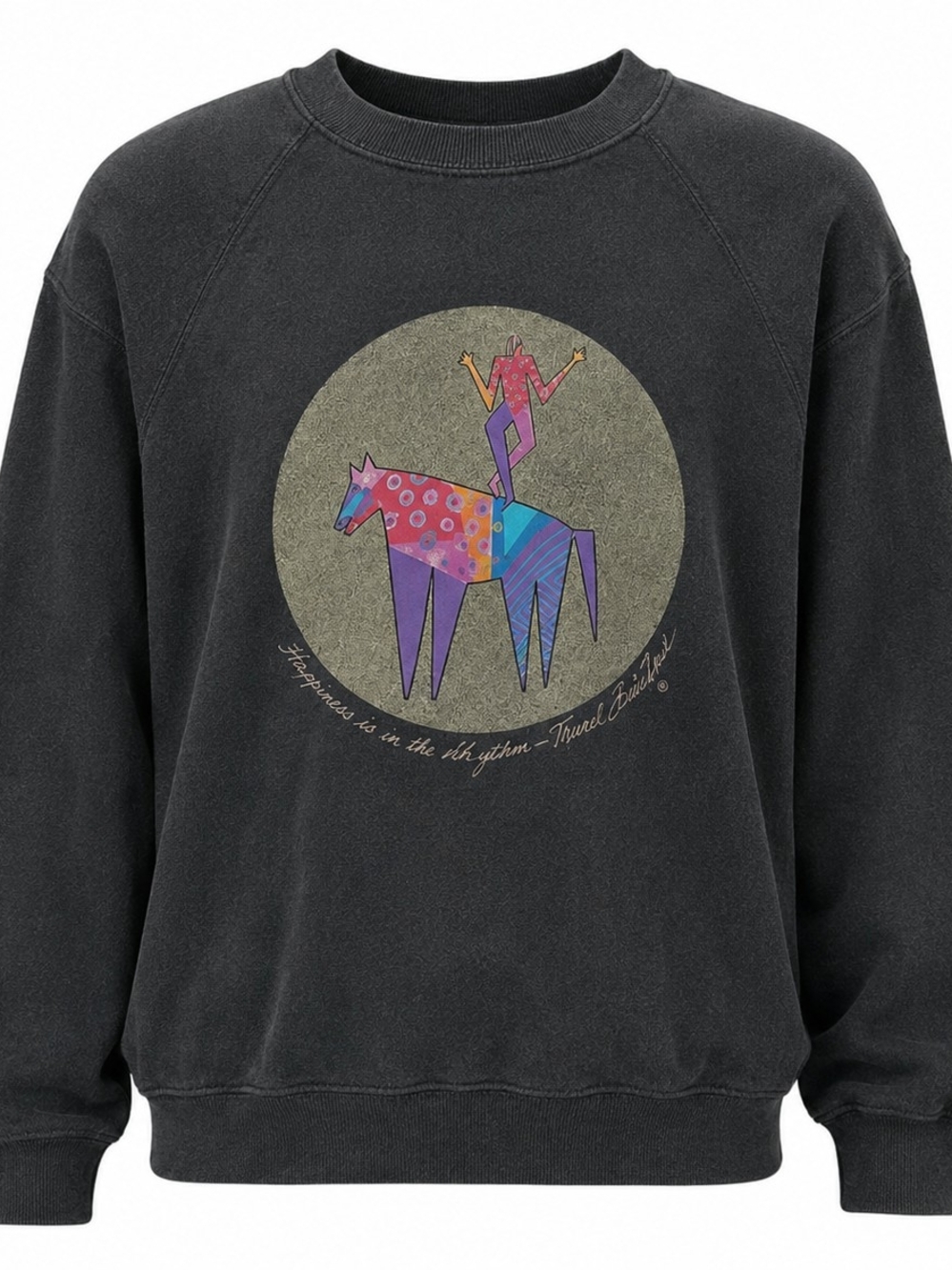LAUREL BURCH | Vintage 80s Free Spirit Dancing Autumn Moon Sweatshirt Hanes | L